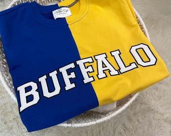 BUFFALO SPLIT CREW / Sudadera Buffalo Sabres / Two Tone / Mafia / Buffalove / Buffalo Bills Hockey Crewneck