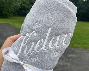 Custom Engagement Sweatshirt Blanket | Newlywed Gift | Engagement Gift