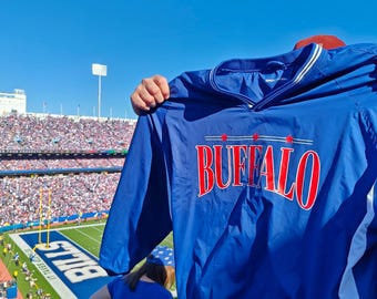 Vintage Style Buffalo Football Wind Breaker | Wind Shirt | Buffalo Football | Bills Mafia