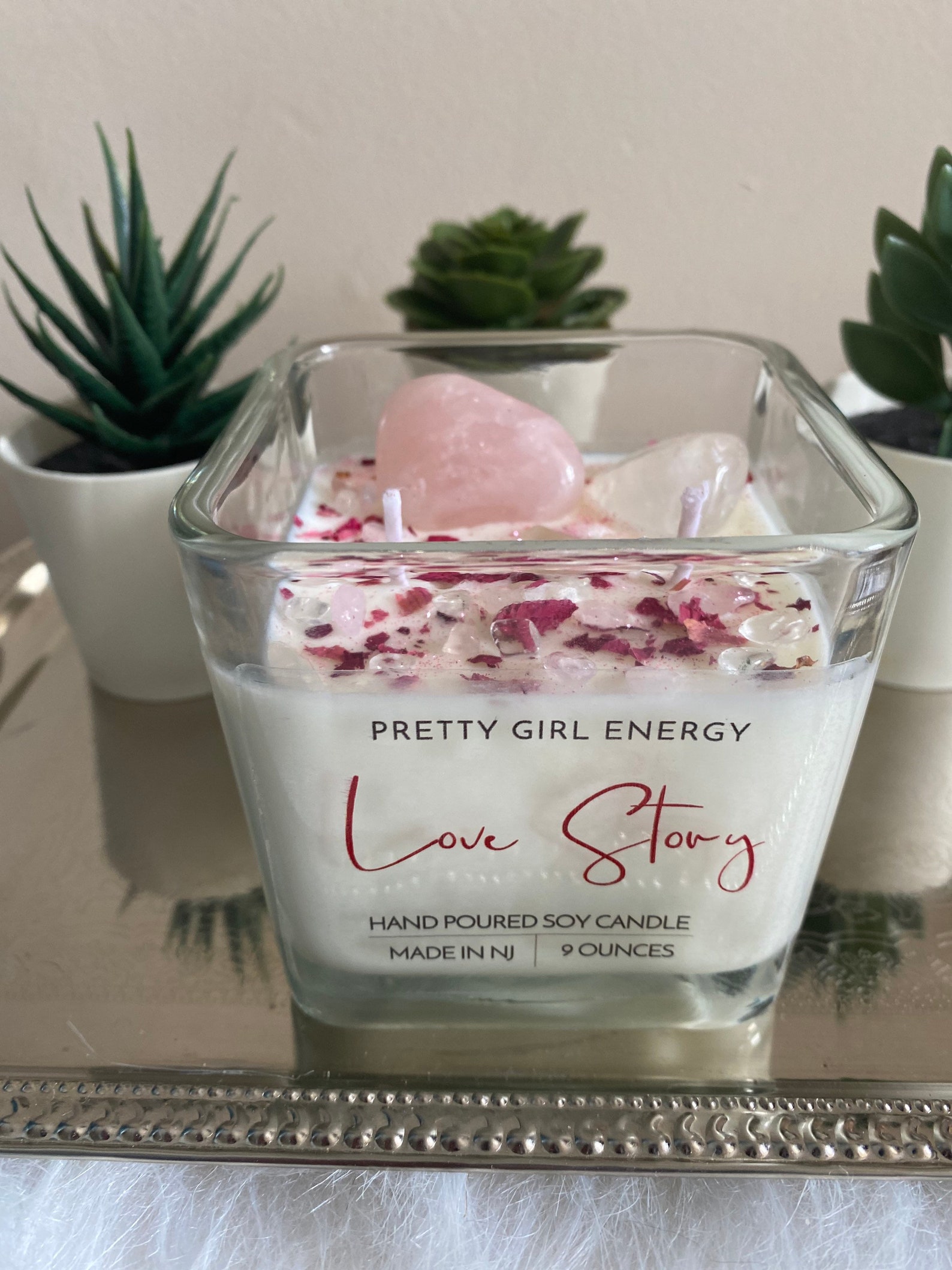 Love Story Crystal Intention Candle Self Love Happiness - Etsy