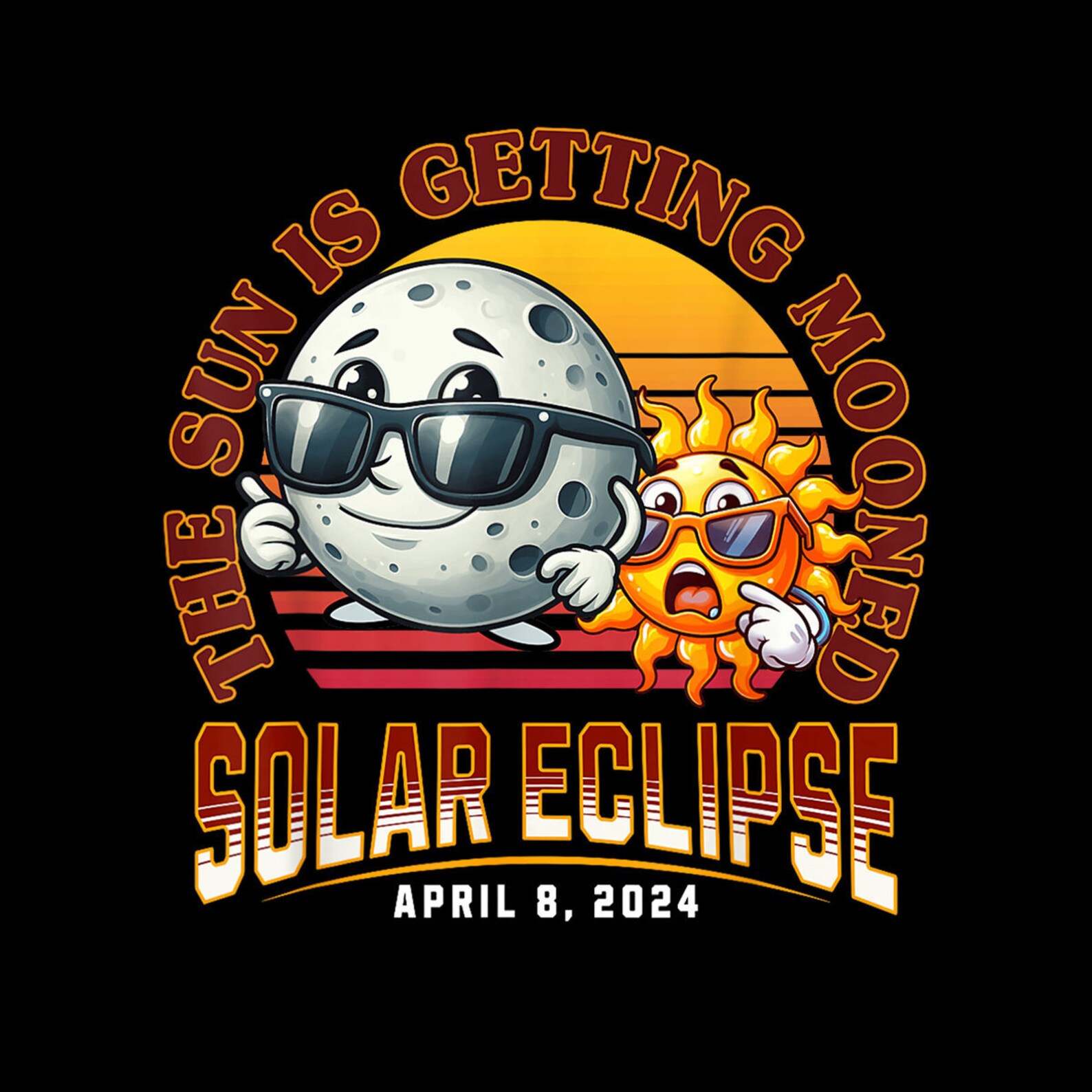 Total Solar Eclipse Chase 2024 Sun is Getting Mooned PNG Etsy