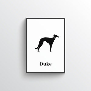 Lurcher Pet Print - Personalised Lurcher Print A4 - Customised gift