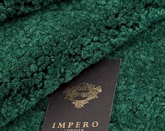 Green Australian Sheepskin Hide – Curly Wool Shearling for Upholstery, Interior Design, Furniture & Home Decor
