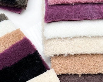Genuine Boucle Sheepskin Pieces For Crafts DIY Projects Sheepskin Panels Patchwork Upholstery Home Decor Sheepskin Cushions Mat