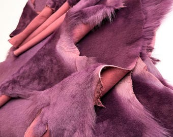Plum Sheepskin Hide, Shearling Leather, Hair On Sheepskin, Bag Making, Costume Trims