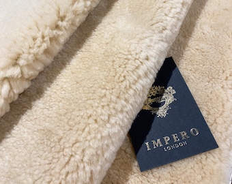 Premium Genuine Australian Sheepskin in Beige Ecru | Short Wool Shearling | Ideal for Upholstery, Cushions, Fashion & Home Decor, Throw