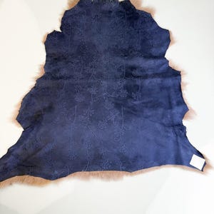 floral blue suede