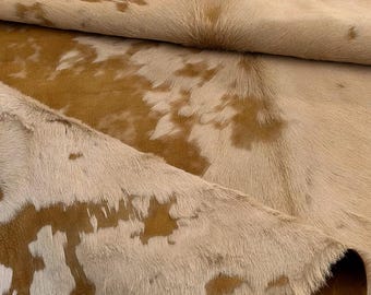 Beige Hair On Calfskin Leather Hide | Natural Cowhide Leather | Upholstery Leather | Furniture, Interiors, Bags & Crafts