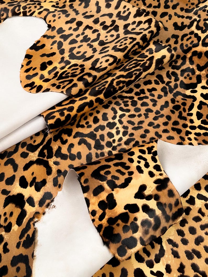 Genuine Luxury Calf Hair on Hide - Leopard Print Rug - Throw, Rug ...