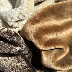 3 Genuine Sheepskin Leather Velvet Soft - Cream Brown Crafts, Upholstery, Clothing, DIY Projects, Home Decor Fabric Offcuts Remnants Scrap