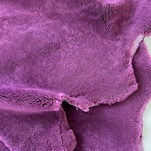 Purple Australian Sheepskin Pelt Boucle Fabric Shearling Hide Upholstery Rug Chair Seat Pad Pram Liner Baby Sofa Cover Throw Armchair Cover image 5