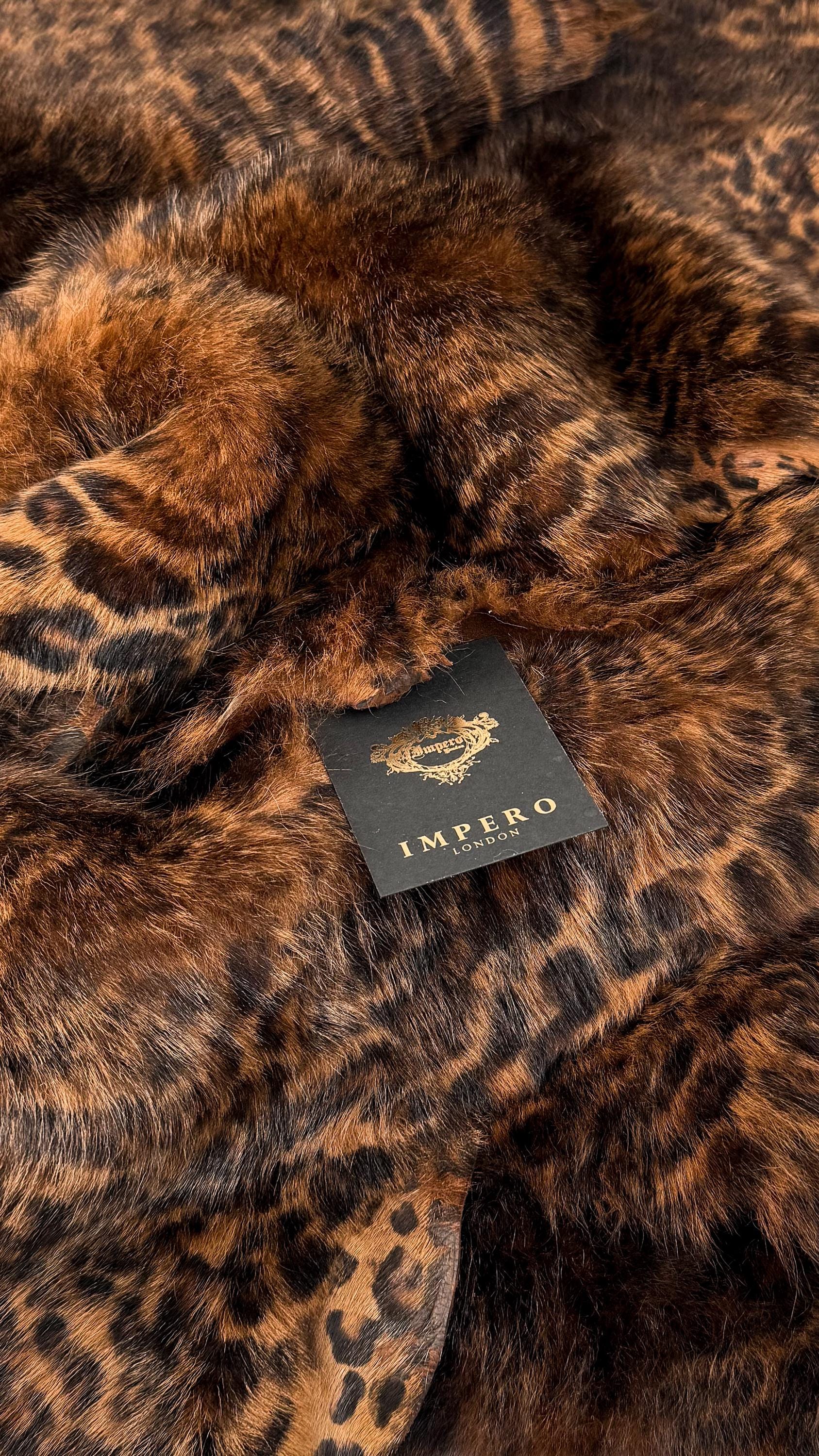Genuine Leopard Print Sheepskin – Warm Brown, Leather & Plush Wool, Double-Faced Shearling for Fashion, Upholstery, End of Batch Limited
