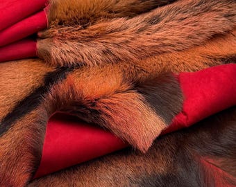 Hair-On Goat Hide for Costumes | Small Red Goat Skin for Viking, Medieval, LARP, Reenactment, Leathercraft, Theatre, Props, Cosplay