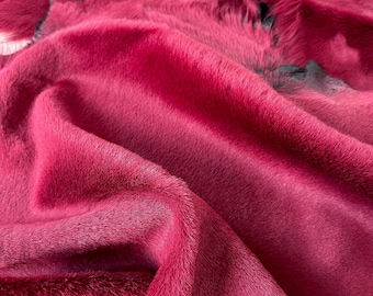Peau de mouton rouge cramoisi | Fourreau en peau d'agneau véritable pour travaux manuels, accessoires et petits articles