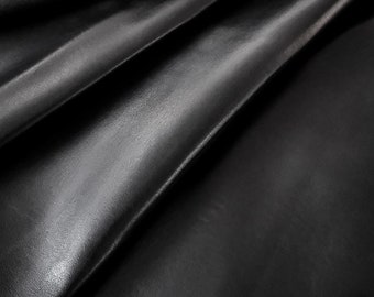 British High Quality Black Lamb Leather / Sustainable Leather / Bookbinding Crafts Leather for Jacket Pieces Leather for Chair Cover