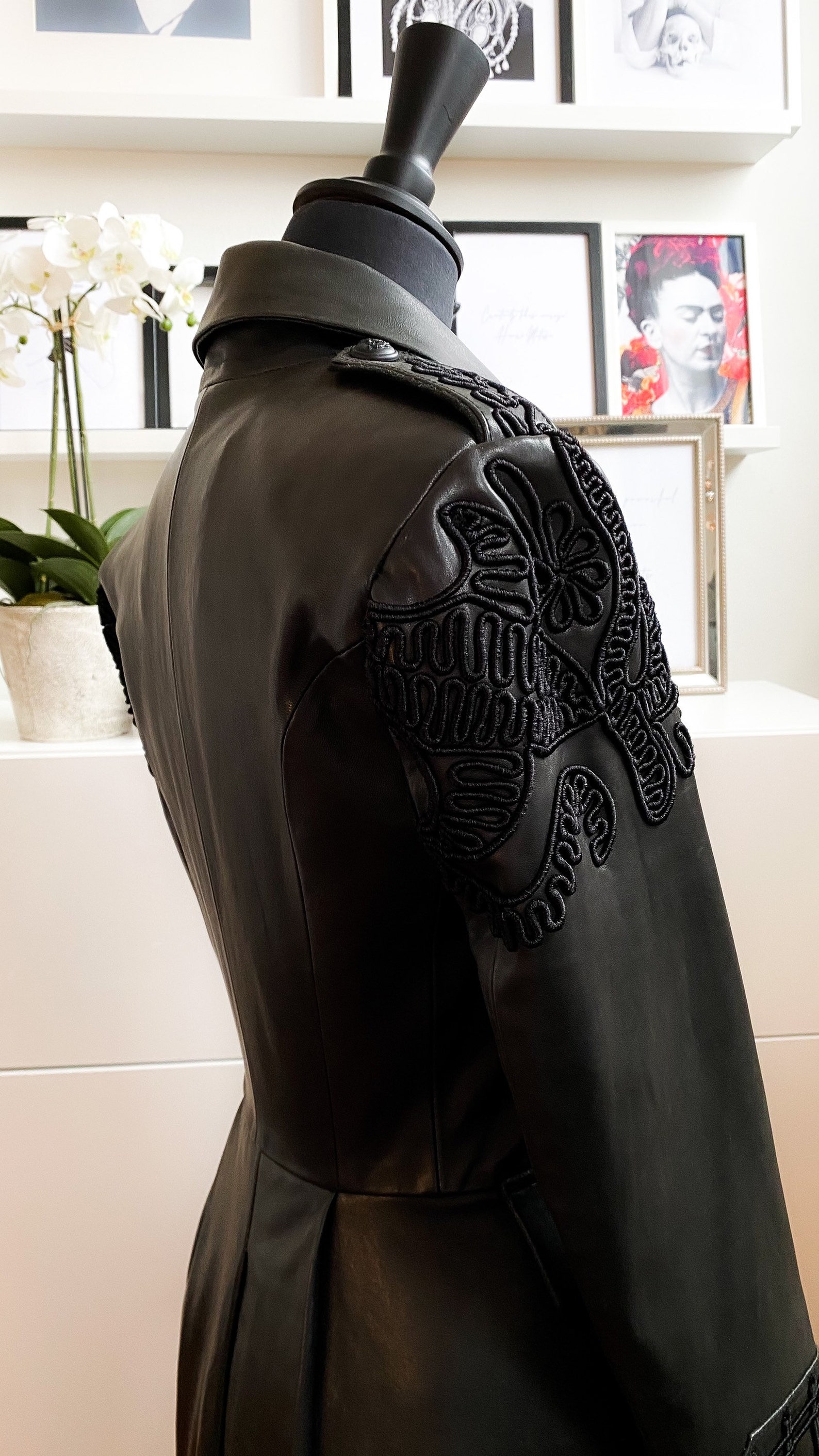 Ladies Black Leather Military Tailcoat Jacket Costume | Etsy