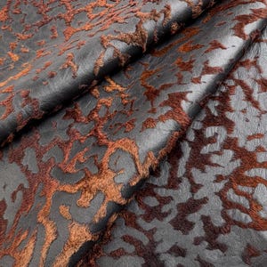 Embossed Hair On Sheepskin Leather Hide | Brown Black Animal Print Leather for Bags, Crafts & Sewing