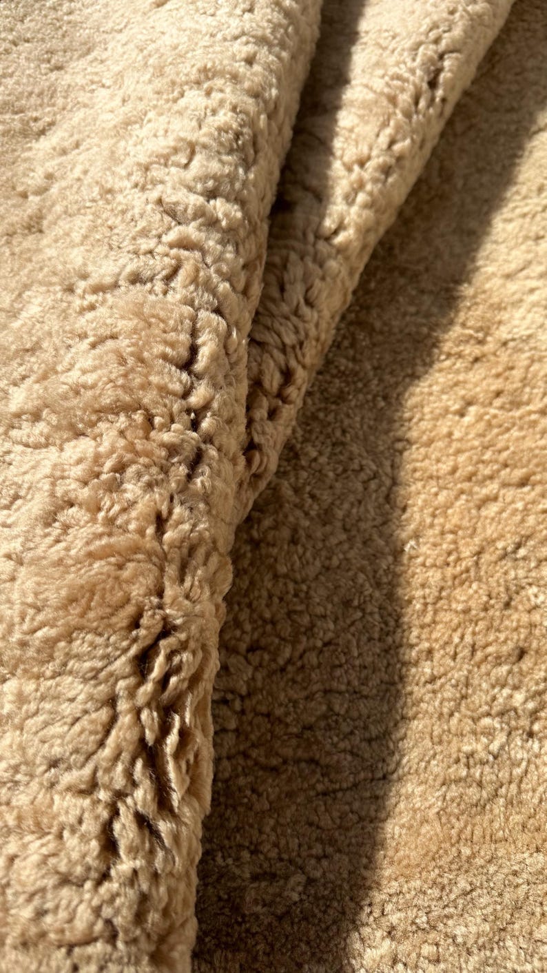 Premium Shearling Hide for Upholstery Honey Sheepskin Leather for