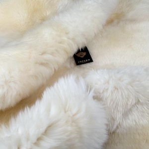 Luxurious Quad Sheepskin Rug/Throw – Premium Ivory Sheepskin for Sofas, Beds & Floors – Soft, Natural, and Perfect for Elegant Home Décor
