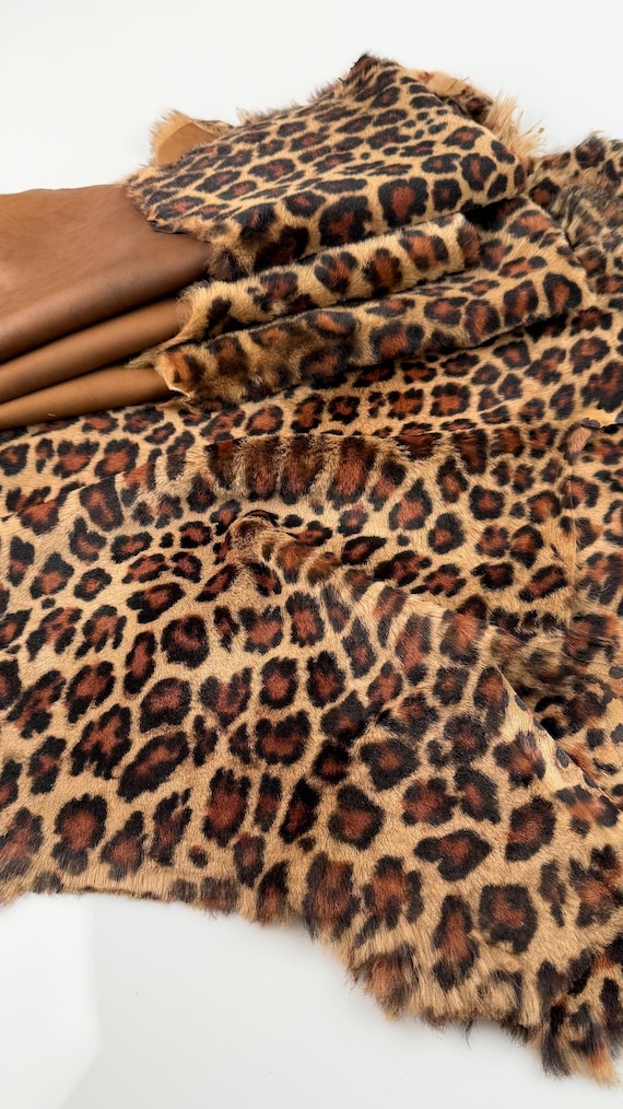 Genuine Leopard Print Sheepskin – End-of-Batch Hides for Interior, Fashion & Crafting, Throw, Mini Rug, Chair Cover Sear Pad, Pet Mat,