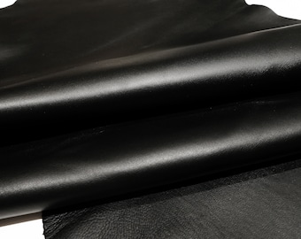 Fogli di pelle di agnello nera, pelle intera di prima qualità, adatti per pantaloni da uomo o da donna, borse, tappezzeria, artigianato in pelle, rilegatura di libri
