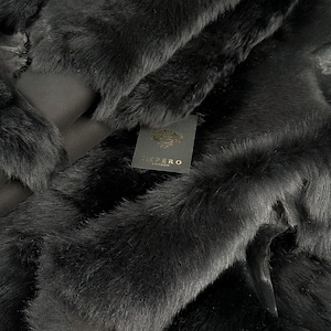 Luxurious Black Toscana Sheepskin Hide – Perfect for Upholstery, Fashion, Accessories, and Craft Projects, Collars, Coats, Jackets, Throw