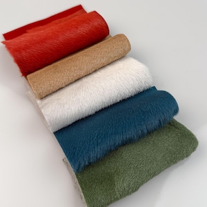 Hair-On Calf Hide Scrap Pack – Natural Earthy Colours | Dyed Leather Offcuts for Crafts, Accessories, Small Projects Upholstery