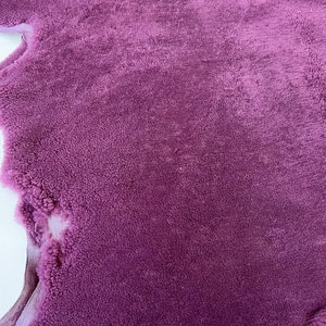 Purple Australian Sheepskin Pelt Boucle Fabric Shearling Hide Upholstery Rug Chair Seat Pad Pram Liner Baby Sofa Cover Throw Armchair Cover image 7