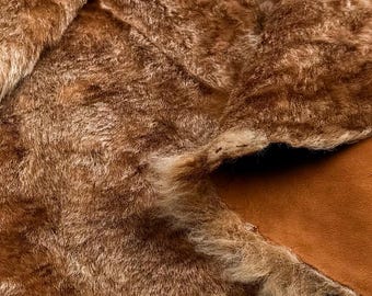 Brown Genuine Sheepskin Hide – Lightweight Curly Shearling Leather for Costume, Props, Set Design & Craft Making