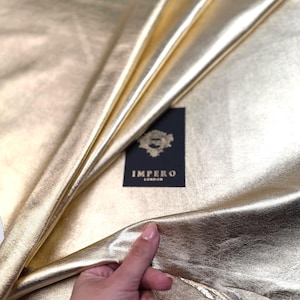 Gold Lamb Leather Seconds | Lightweight Metallic Leather for Costume, Craft & Sewing | Affordable Designer Offcuts