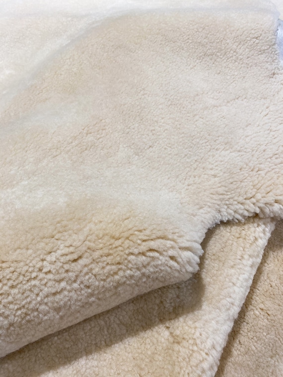 Genuine Natural Curly Australian Sheepskin Shearling Beige for