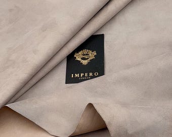 Taupe Metis Suede Leather Hide Soft Matte Finish for Fashion Upholstery Crafts