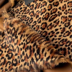 May include: Close-up of a brown and black leopard print fabric with a black label that says "VENDOME LONDON" in gold lettering.