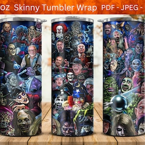 Horror / Halloween-20 oz Skinny Tumbler Wrap Sublimation Design Sublimation, Halloween, Horror Movie Themed