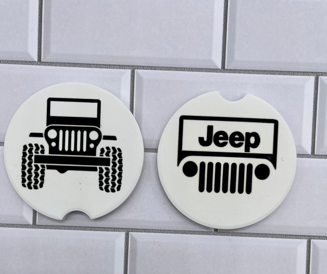 Jeep ceramic cup holder coasters 2 Etsy