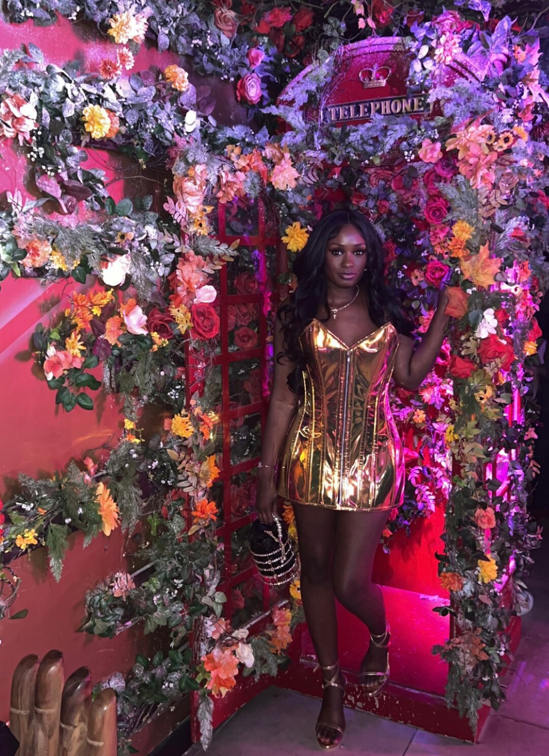 Gold Crystal Encrusted Corset Sheer Waist dress main image 1