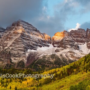 Maroon Bells Autumn Sunrise - Aspen, Colorado | Fine Art Photography | Digital Download | Printable Photo