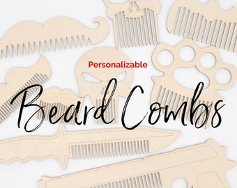 Custom Engraved Laser Cut Beard Comb, Wooden Comb, Men's Gift, Personalized gift, mustache comb, hipsta, hipster, fathers day, dad gift