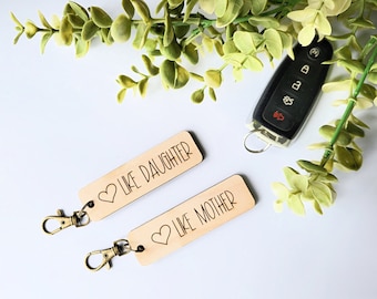 Personalized Mother Daughter Gift | Like Mother Like Daughter Keychain Set