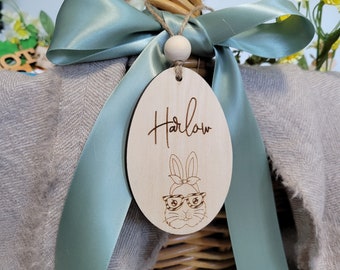 Personalized Easter Basket Tag Easter Bunny Tag Basket Tag Kid's Easter Gift