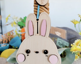 Personalized Easter Basket Tag Easter Bunny Basket Tag Kids Easter Name Tag Easter Basket Sign Wood Easter Basket Name Tag Kawaii Decor
