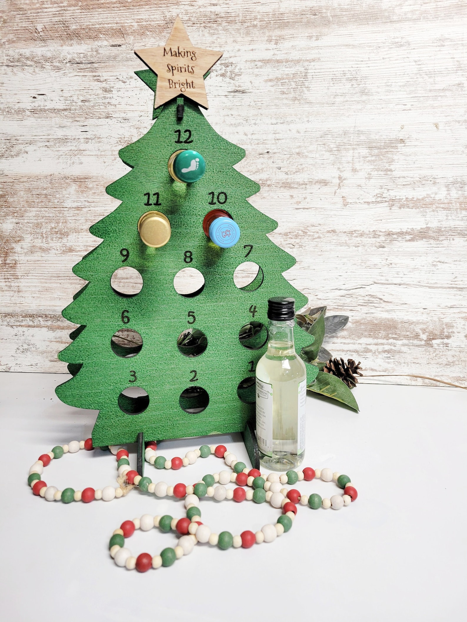 Personalized Wine Advent Calendar Tree: 12 Days of Christmas