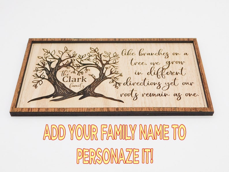Personalized Family Tree Name Sign / Custom Gift for Mom / Mother's Day Gift / Grandmother Gift / Father's Day Gift / Family Name Sign image 2