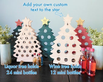 Adult Advent Calendar Personalized Liquor Tree Christmas Tree Adult Gift Wine Tree Nip Tree Gift for Him Gift for Her CLEARANCE