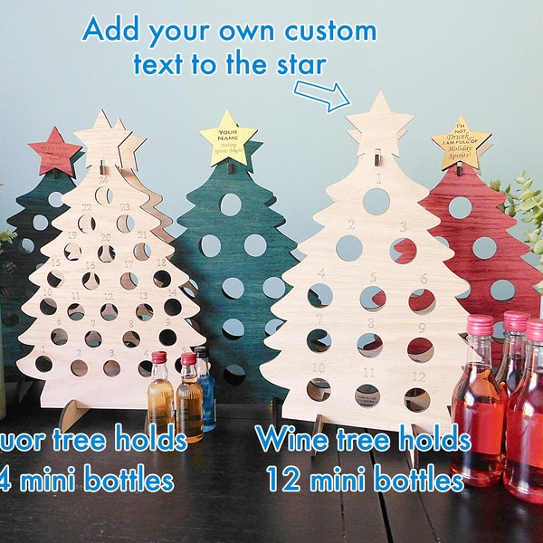 Adult Advent Calendar Personalized Liquor Tree Christmas Tree Adult Gift Wine Tree Nip Tree Gift for Him Gift for Her Holiday Decor DIY