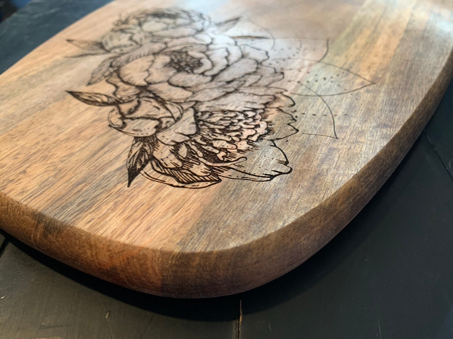 Vintage Floral Engraved Charcuterie Board Etsy