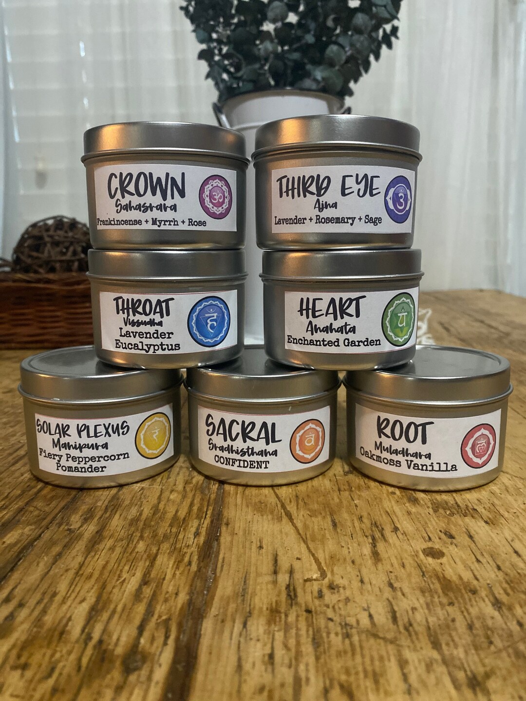 Chakra Candles Chakra Balancing Candles Chakra Kit Crystal Candle 7