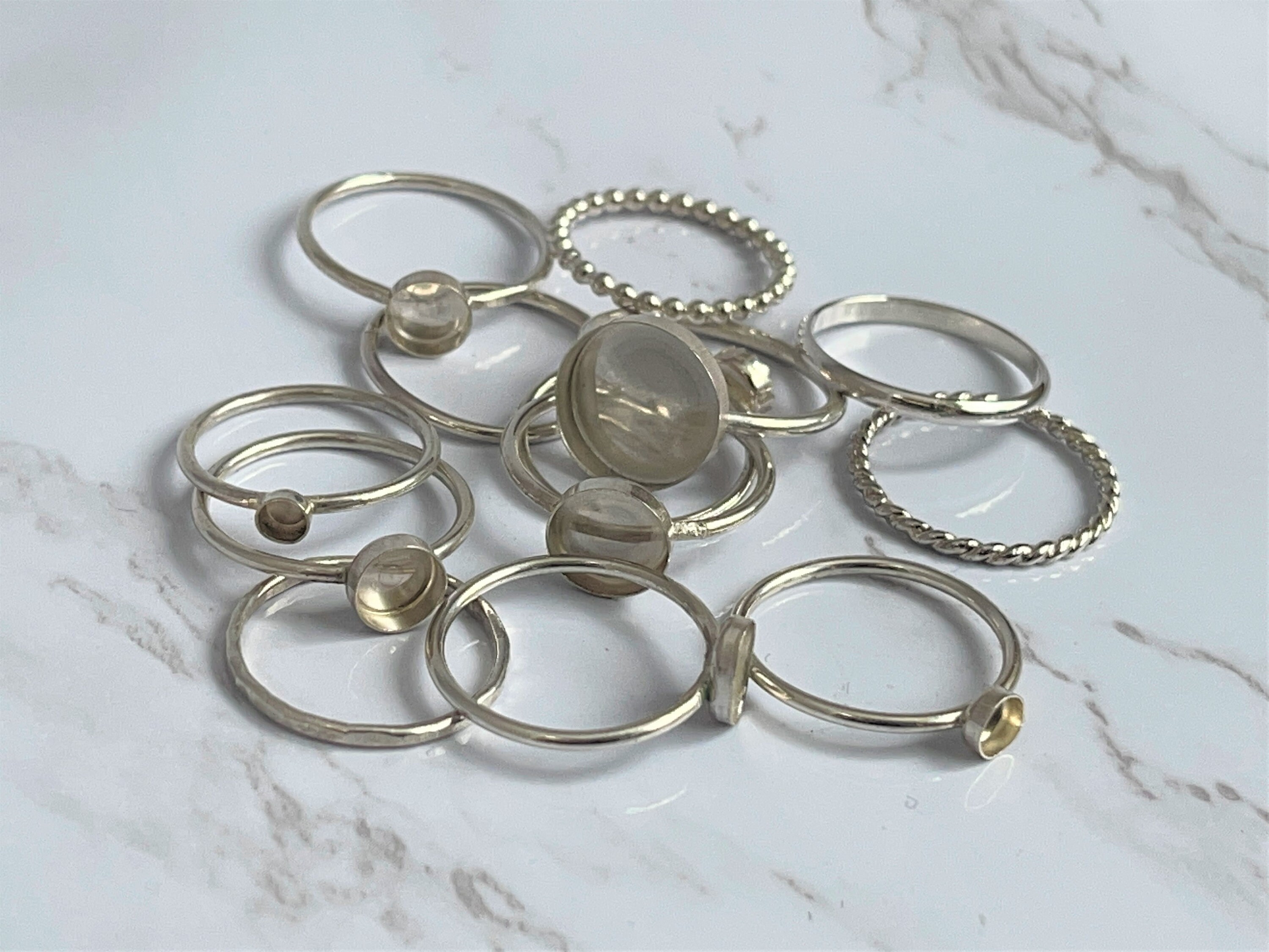 10MM BEZEL, 14 G PLAIN, Sterling Silver Ring Blank, Wholesale, Bezel