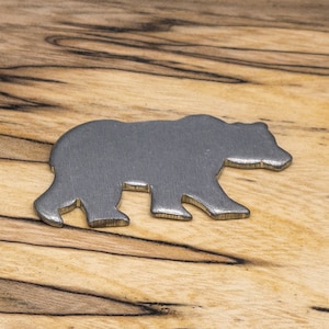 BEAR 13/16&quot; X 1 1/2&quot;  blanks for jewelry, enameling, stamping, crafts. Metals: Copper, Silver, Brass, Bronze, Aluminum.