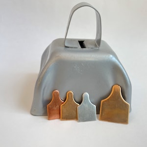 WHOLESALE  CATTLE TAG 3/4x1/2” blanks for jewelry, stamping, enameling, crafts. Metals: Sterling Silver tag, Copper, Brass, Aluminum.